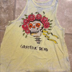 Grateful Dead Yellow Tank with Skull and Roses